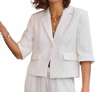 Esqualo Crushed Cropped Jacket In White