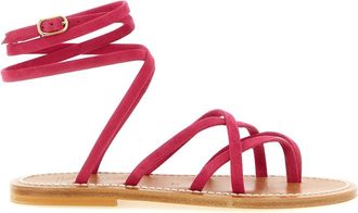 K.Jacques K.jacques, Schoenen, Dames, Roze, 37 EU, Leer, Zenobie Platte Sandalen