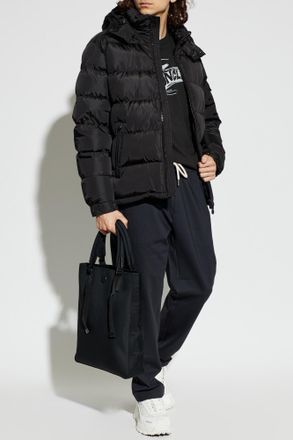 Moncler T-shirt With Printed Logo, Mens, Black