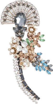 Dolce & Gabbana Spilla floreale con cristalli - Multicolore