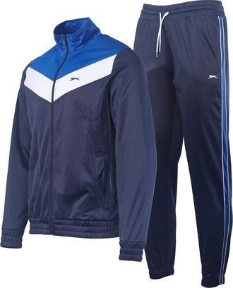 Slazenger Mens Poly Tracksuit - Navy/White/Royal - XXL