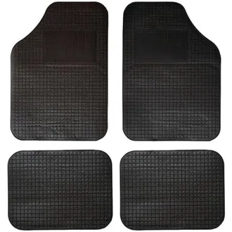 Trade Shop Trade Shop - Set 4 Tappeti Per Auto In Gomma E Pvc Sagomabili Universali Fondo Puntinato Nero