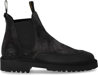 Doucal's Schoenen, Heren, Grijs, 44 EU, Suède, Antraciet Chelsea Enkellaars