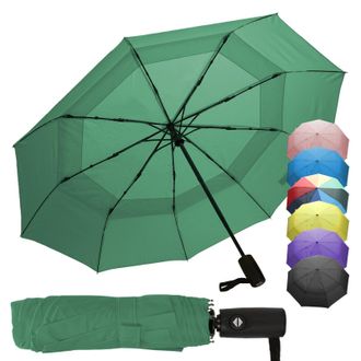Zeno Travel Umbrella Compact - Small Umbrella for Backpack & Purse, Portable Automatic Umbrellas for Rain, Windproof, Reinforced Fiberglass Ribs, Water-Rep
