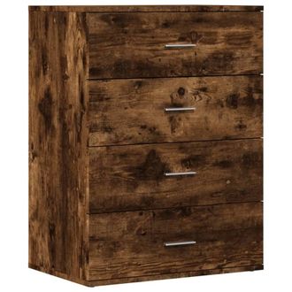 Berkfield Home Sideboard Smoked Oak 60x39x80 cm Engineered Wood in Brown | Size: 60 x 39 x 80 cm