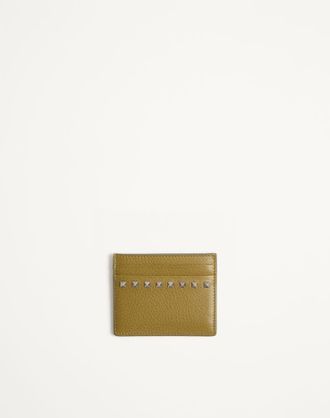 Valentino Garavani Portacarte Valentino Garavani Rockstud In Vitello Granato Uomo MATCHA UNI