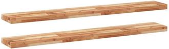 vidaXL Floating Shelves 2 pcs 140x20x4 cm Oil Finished Solid Wood Acacia vidaXL