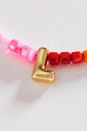 Anthropologie Colorful Beaded Initial Necklace