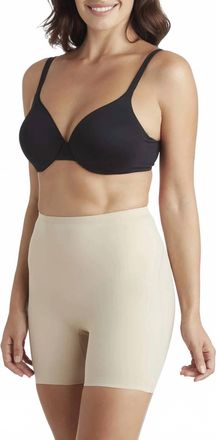 Naomi & Nicole Adjusts-To-You Mid-Thigh Shaping Short In Beige