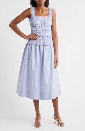 Eliza J Cotton Midi Sundress in Chambray B at Nordstrom, Size 6
