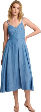 Kocca Casual uitlopende jurk op volledige lengte - Dames - Casual kleedjes - Blauw - S - Kleedjes