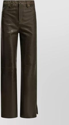 Golden Goose leather high-rise straight-leg pants