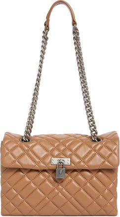 Kurt Geiger Brixton Diamond Quilted Leather Pad Lock Shoulder Bag in Light/pastel Brown at Nordstrom Rack