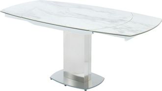 Vente-Unique Vente-unique - Tavolo da pranzo allungabile da 4 a 6 coperti Ceramica e acciaio - talicia