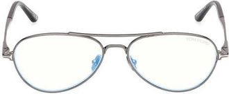 Tom Ford 56mm Pilot Optical Glasses in Dark Gunmetal /Palladium at Nordstrom