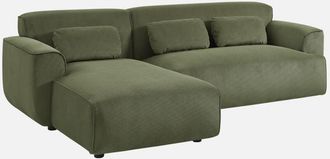 Sweeek Sof&aacute; Esquinero De Pana De 2 A 3 Plazas, Esquina Izquierda