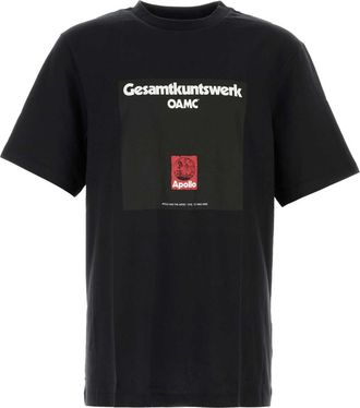 OAMC Mens Black Cotton T-shirt - Size Medium