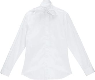 Moschino Camicia Tre Nodi - Dames - Overhemden - Wit - M - Katoen - Overhemden