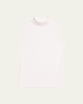 Majestic Filatures Soft Touch Sleeveless Stretch Turtleneck