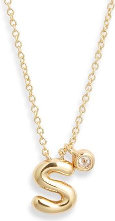 Chelsea28 Goldtone Initial Pendant Necklace in S- Clear- Gold at Nordstrom