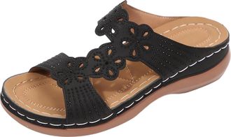 Generic Orthopedic Sandals Women UK, Womens Sandals & Slides Floral Wide Fit Wedge Sandal Open Toe Slippers Hollow Out Comfy Mules Holiday Beach Wedges Shoes 