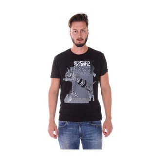 Versace Jeans Couture T-Shirts, male, Black, Size: XL Jersey Sweatshirt T-Shirt