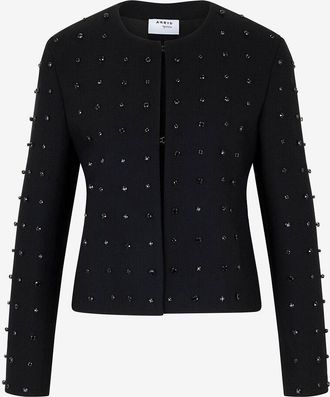 Akris Kristallbesetzte Schurwoll-Kost&uuml;mjacke