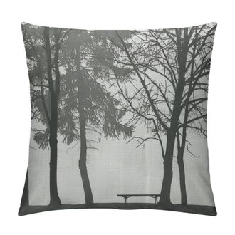 OEM Fundas De Coj&iacute;n Decorativas Con Motivos Naturales, Siluetas De &Aacute;rboles Y Un Estampado De Bosque Fundas Cuadradas Para Cojines Decorativos En Gris Y Bl