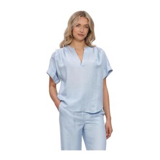 Minus Dames, Blouses & Shirts, Blauw, Maat: S Linnen