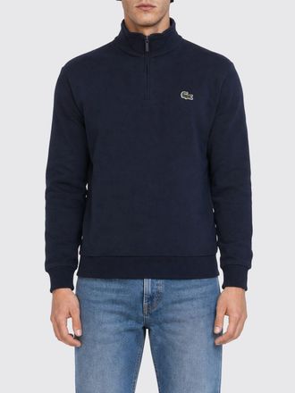 Lacoste Felpa in misto cotone con collo alto e mezza zip
