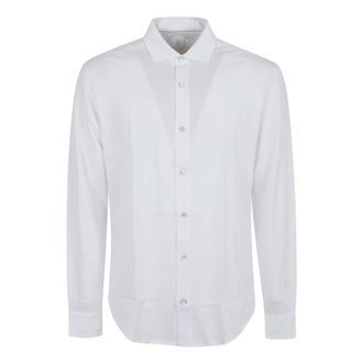 Eleventy Formal Shirts, male, White, Size: 3XL White Pique Shirt Regular Fit