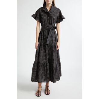 Mille Victoria Ruffle Front Dress in Polka Dot at Nordstrom, Size X-Large