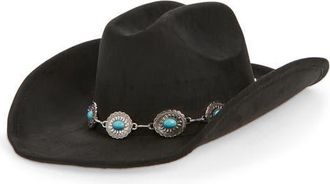 Tasha Western Cowboy Hat with Concho Band in Black at Nordstrom