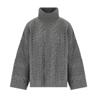 Twinset Turtleneck Maxi Pull - Dames - Coltruien - Grijs - Xs/S - Wol - Truien & Vesten