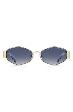 Marc Jacobs 55mm Geometric Sunglasses in Gold Blue/Dark Blue Sf at Nordstrom