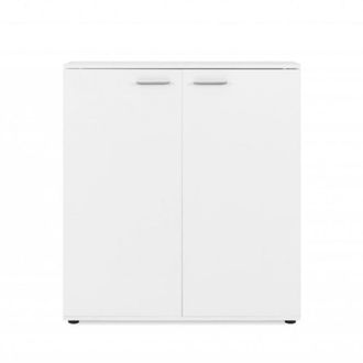MondoViro Zapatero bajo blanco con 2 puertas y 8 estantes 100x33 cm 110h