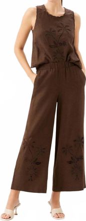 Fifteen Twenty Womens Elina Embroidered Top In Brown
