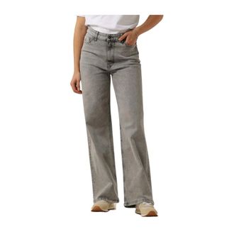 By-Bar Amsterdam Jeans, Dames, Grijs, XS, Katoen, Wijde Grijze Broek Lina Mj