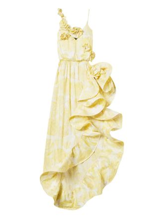 Twin-Set floral-print ruffled dress - Yellow