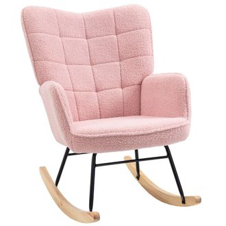 HOMCOM Silla mecedora 71x98x101 cm rosa