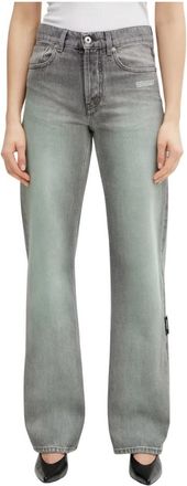 Off-white Spray Susy Straight Jeans - Dames - Regular Fit Jeans - Grijs - W26 - Katoen - Jeans