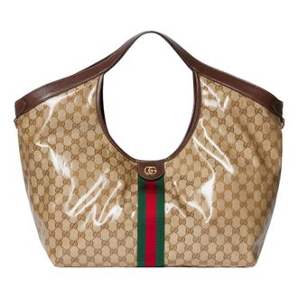 Gucci (WMNS) Gucci Giglio Large Tote Bag Sand Dark Brown 853971-FAF1L-9653