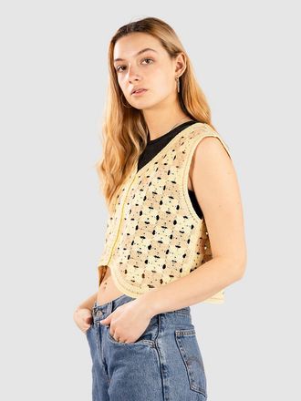 Blue Tomato Crochet Vest Trui geel