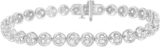 House of Brilliance Sterling Silver 1ct. TDW Diamond Circle Link Eternity Bracelet (I-J,I3)