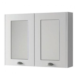 Clifton White Bathroom Mirror Cabinet 80cm Wide