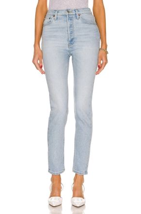 Re/Done 90s Ultra High Rise Skinny Jeans In Seawater