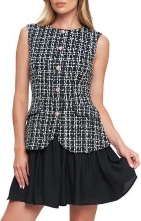 Flying Tomato Tweed Minidress in Black at Nordstrom Rack, Size Large
