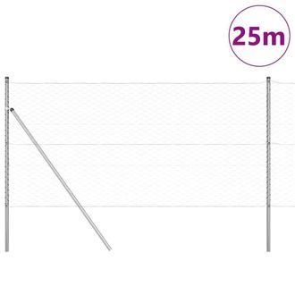 Berkfield Home Hexagon Fence 1.4x25 m Galvanised Steel in Silver