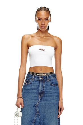 Diesel Tube top with logo plaque - Tops - Woman - White