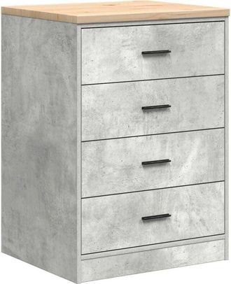 vidaXL Vidaxl - Garage Storage Cabinet Concrete Grey 60x51x85 cm Solid Wood Pine